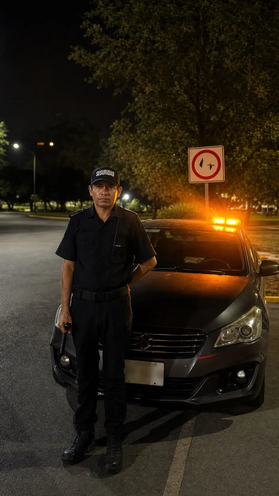 Oficial y patrulla de MP Protección durante un rondín nocturno por puntos críticos en Nuevo León